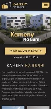 Kameny Na Burni website homepage mobile preview