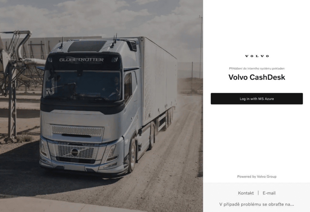 Volvo Group Czech Republic, s.r.o. POS system homepage desktop preview